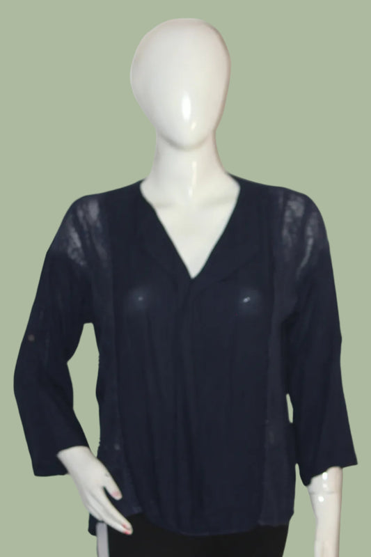 Vero Moda Small Navy Blue Viscose Floral Blouse