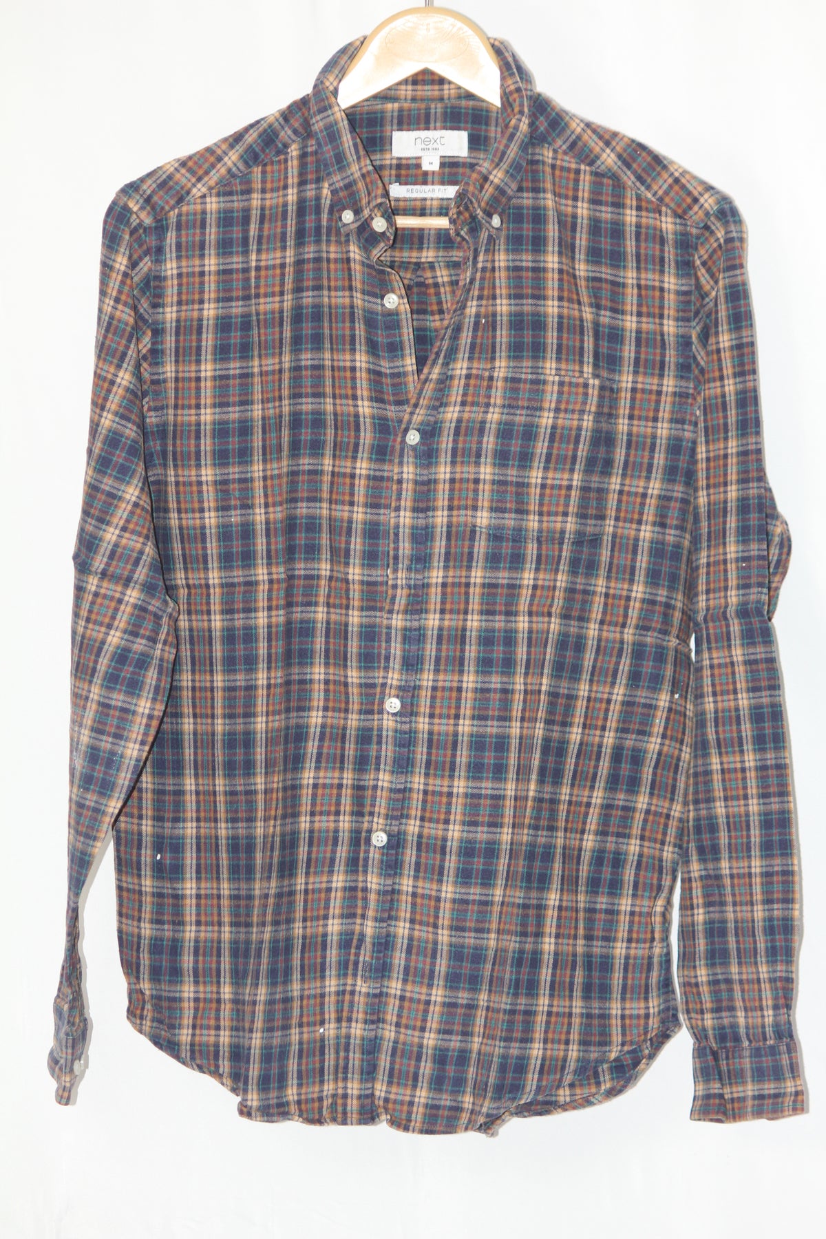 Red, Blue & Yellow Checkered Button-Down Shirt – Next (Medium)