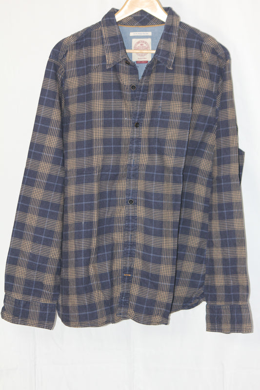 Blue & Brown Checkered Full Sleeve Shirt – Fat Face (XXL)