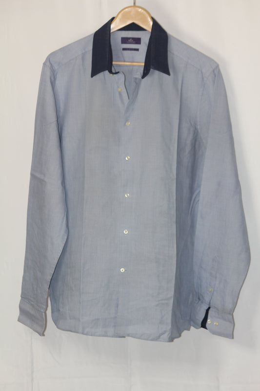 Light Blue Full Sleeve Button-Down Shirt – Nexr (Large)