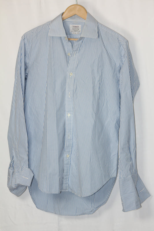 White & Blue Striped Full Sleeve Shirt – TM Lewin (Medium)