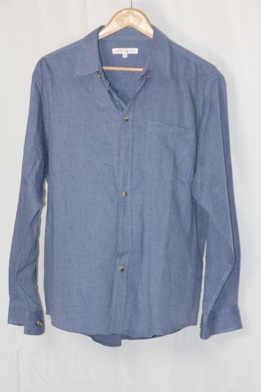 Blue Full Sleeve Button-Down Shirt – EWM (Medium)