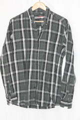 Green & White Checkered Full Sleeve Shirt – Pierre Cardin (Medium)