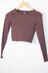 H&M Brown Activewear Crop Top - Small