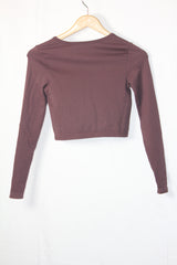 H&M Brown Activewear Crop Top - Small