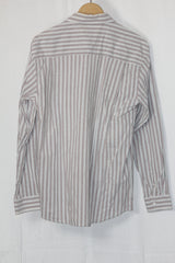 Grey & White Striped Full Sleeve Shirt – M & Co (Large)