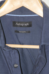 Navy Blue Full Sleeve Button-Down Shirt – Autograph (Medium)