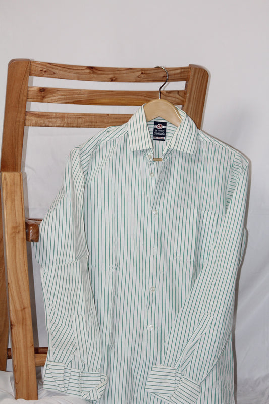 White Full Sleeve Shirt with Grey Stripes – A.J Neale (Medium)