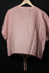 Mark & Spencer Pink Button-Down Crop Top - Medium