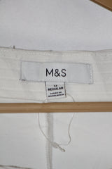 Mark & Spencer White Straight Pant - Medium