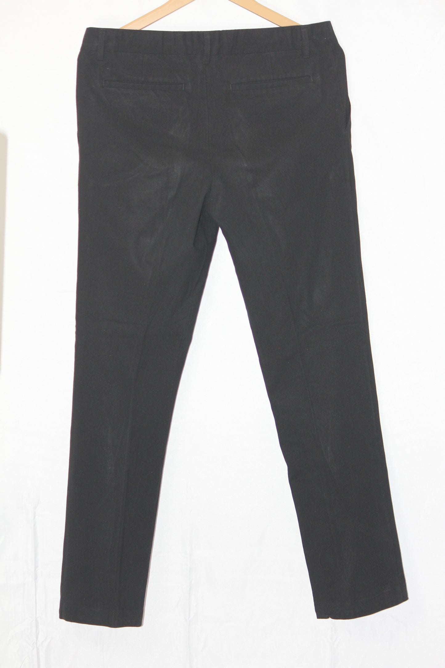 M&S Black Polyester-Blend Straight Pant (Medium)