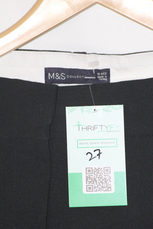 M&S Black Viscose-Blend Straight Pant (Medium)27