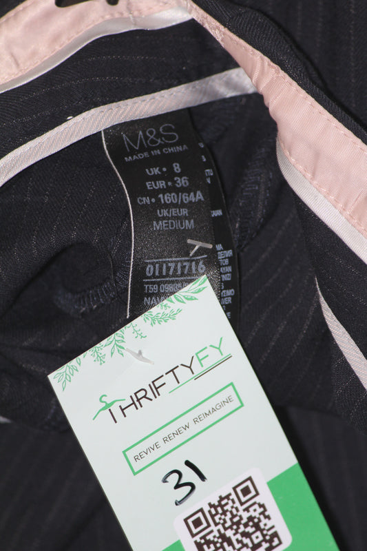 M&S Black Classic Straight Pant (Small)