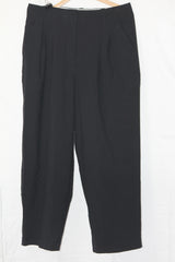 M&S Black Wool-Blend Straight Pant (Large)