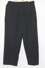 M&S Black Wool-Blend Straight Pant (Large)