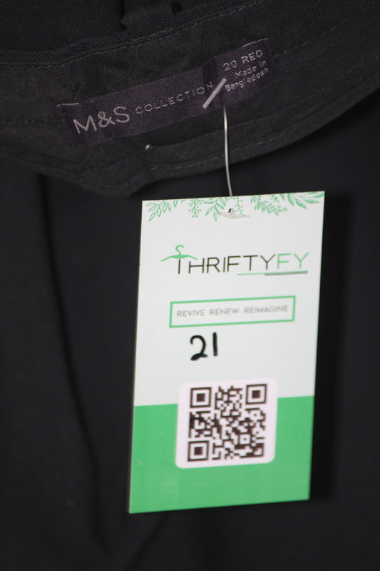 M&S Black Straight Pant - XL