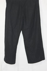 M&S Black Linen-Blend Straight Pant (XXL)