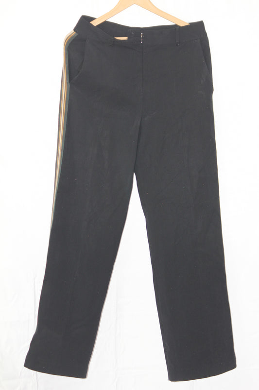 M&S Black Wool-Blend Straight Pant (Medium)