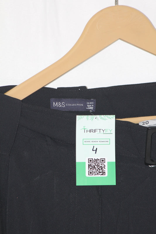 M&S Black Straight Pant (XXL)
