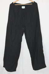 M&S Black Cotton Straight Pant (Medium)