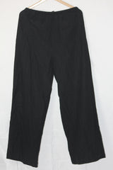 M&S Black Cotton Straight Pant (Medium)