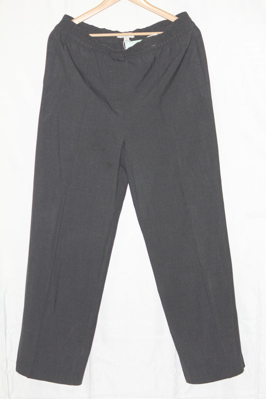 M&S Black Viscose-Blend Straight Pant (Medium)