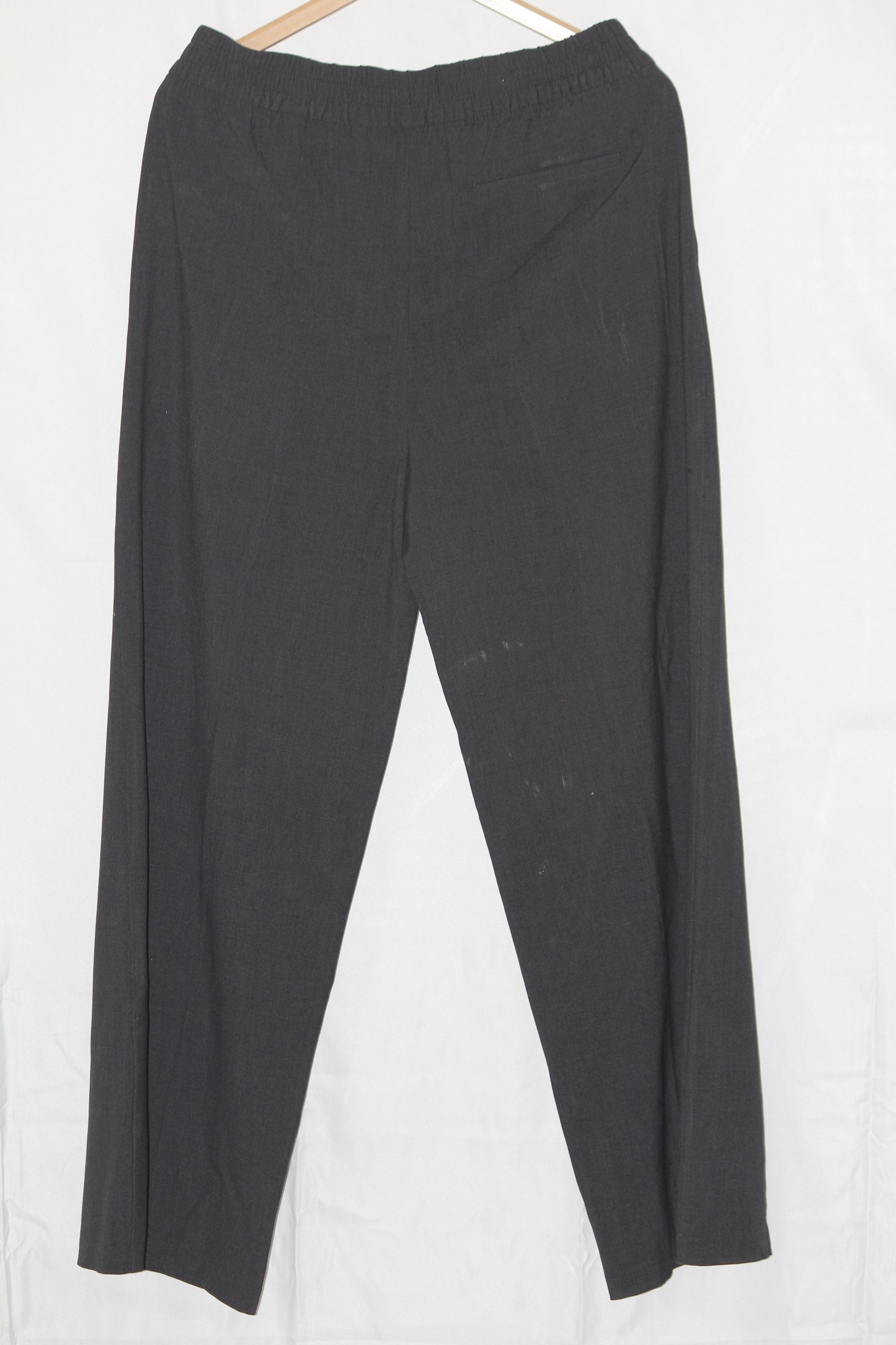 M&S Black Viscose-Blend Straight Pant (Medium)