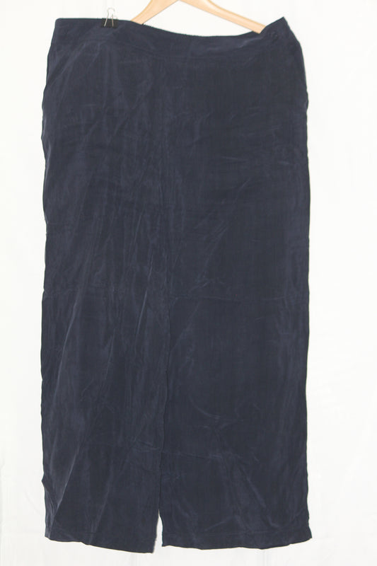 M&S Black Cupro Straight Pant (Large)