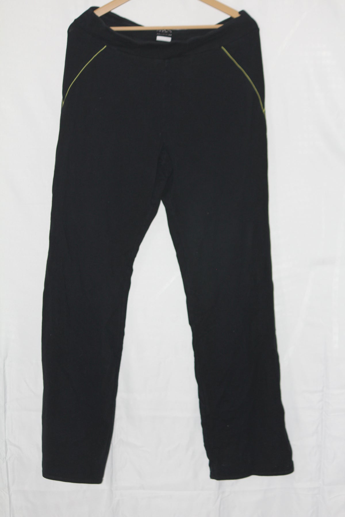M&S Black Cotton Stretch Straight Pant (Medium)