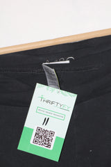 M&S Black Cotton Stretch Straight Pant (Medium)