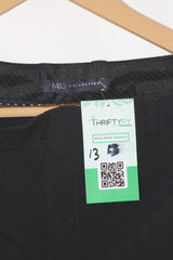 M&S Black Viscose-Blend Straight Pant (Small)