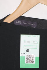 M&S Black Viscose-Blend Straight Pant (XXL)