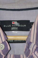 Purple Full Sleeve Shirt with White Stripes – Mark & Spencer (Large)