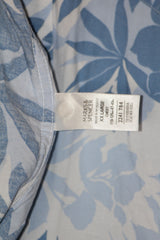 White with Blue Floral Print Half Sleeve Shirt – M&S (XXL)