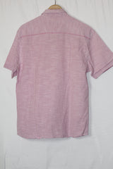 Pink Striped Half Sleeve Button-Down Shirt – Marks & Spencer (Medium)