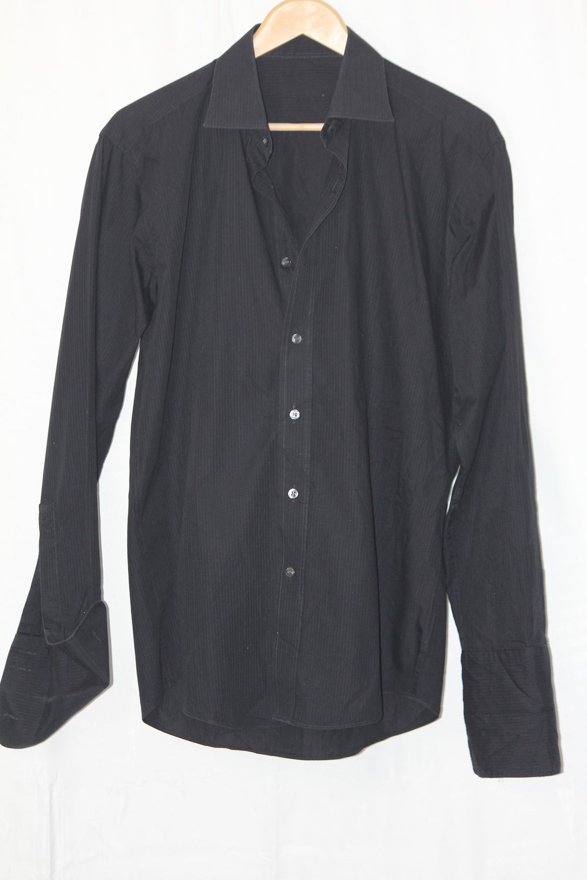 Black Full Sleeve Button-Down Shirt – Mark & Spencer (Medium)