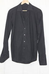 Black Full Sleeve Button-Down Shirt – Mark & Spencer (Medium)