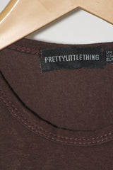 PrettyLittleThing Brown Crop Top - Small