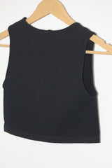 Pull&Bear Black Sleeveless Crop Top - Medium