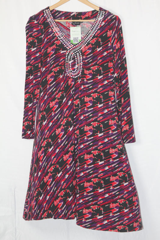 Cellbes Black & Red Striped Dress (Medium, Good Condition)