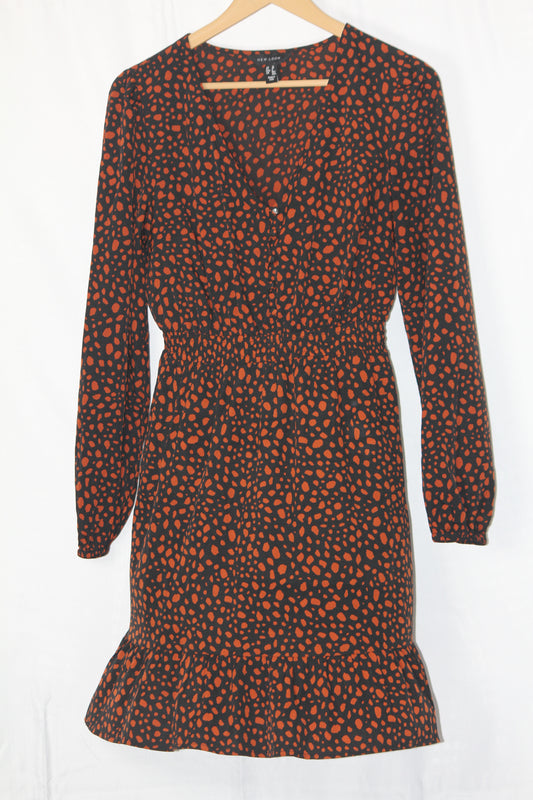 New Look Orangish Black  Dress - Small