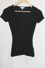 Reiss Black V-Neck Collar Crop Top - XS