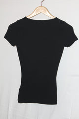 Reiss Black V-Neck Collar Crop Top - XS