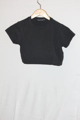 Pretty Little Thing Black Crop Top - Small