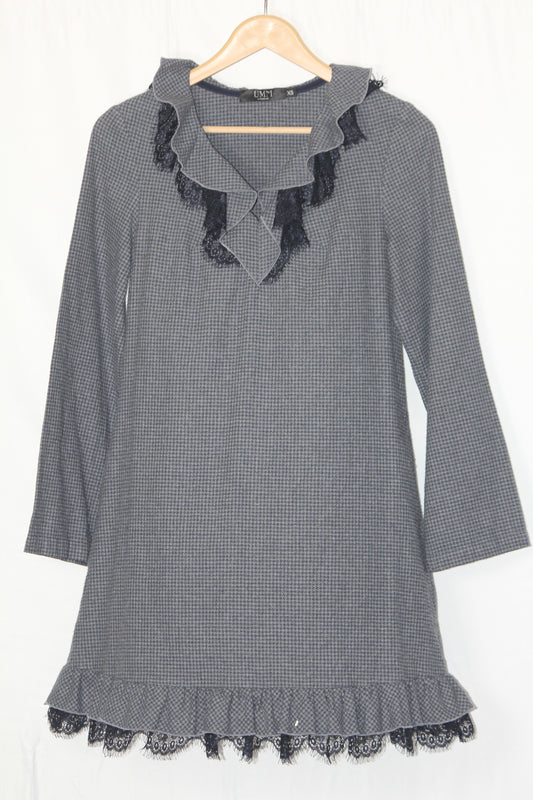 Grey Full Sleeves Long Dress by UMM