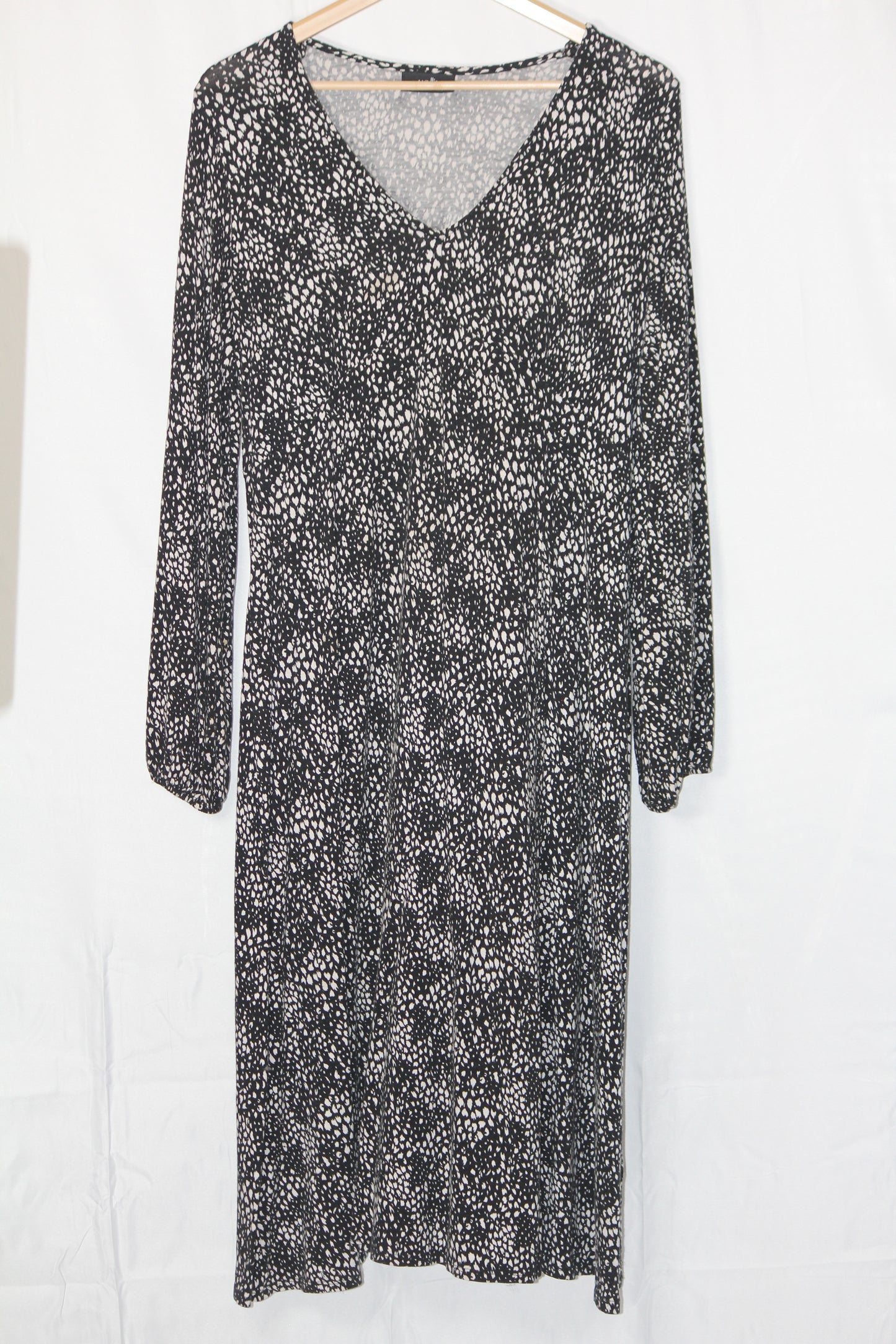 Wallis Black & White Polka Dot Dress (Medium, Good Condition)