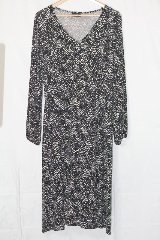 Wallis Black & White Polka Dot Dress (Medium, Good Condition)