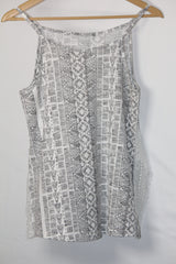 Thriftyfy White & Grey Tank Top - Medium