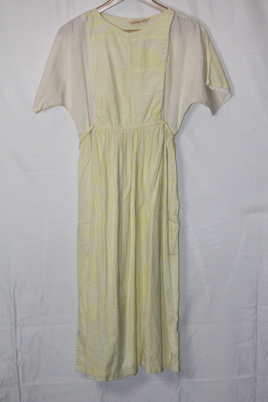 Monika Reul Yellow & White Striped Dress (Small, Good Condition)
