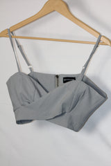 Pretty Little Thing Grey Sleeveless Crop Top - Medium